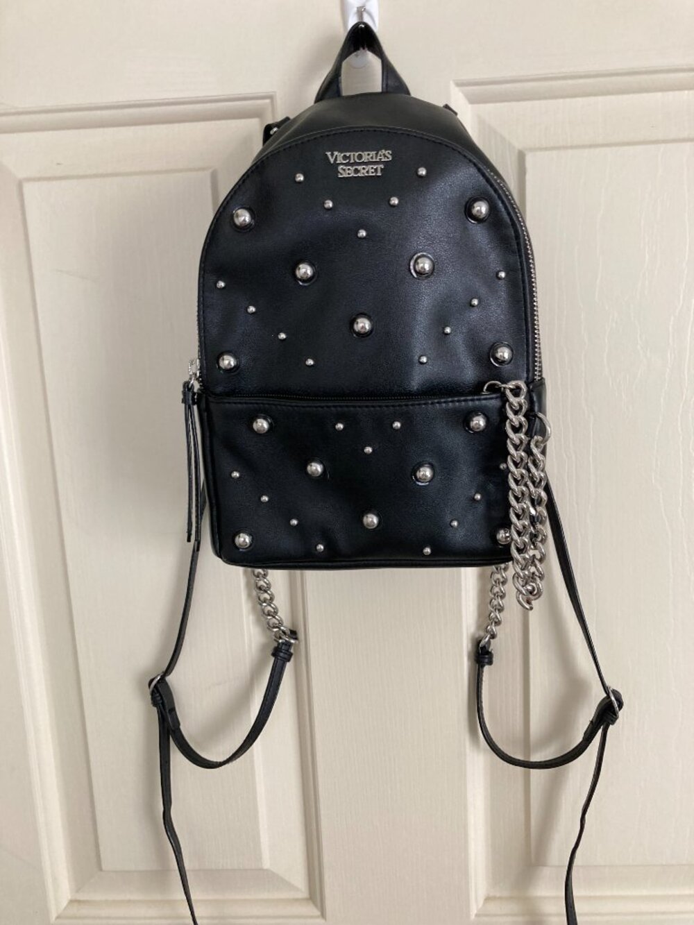 VICTORIA SECRETS MINI STUDDED BACKPACK AND SMALL ZIP UP POUCH/CARD CASR/KEY RING - Picture 7 of 8